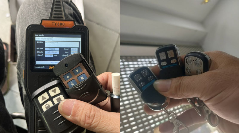 Sao chép remote cửa cuốn bằng máy TY300